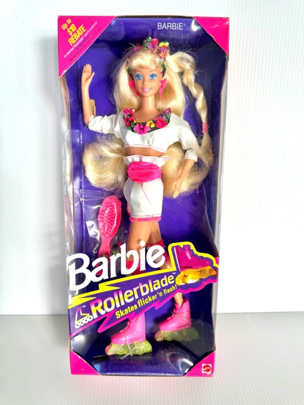 🩷NIB. Mattel Barbie Rollerblade Doll Skate Flicker ‘n Flash - 1991